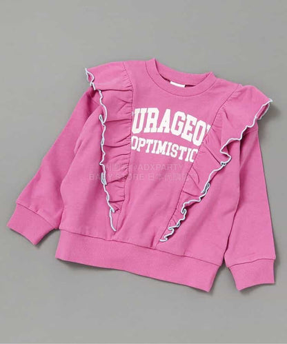 日本童裝 BREEZE 荷葉邊衛衣 90-140cm 女童款 冬季 TOPS