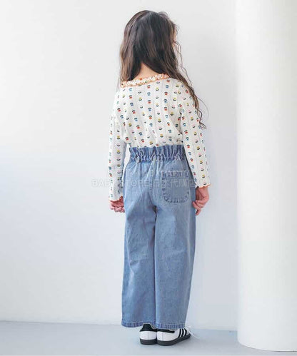 日本童裝 apres les cours 褲腳開衩長褲 80-140cm 女童款 夏季 PANTS