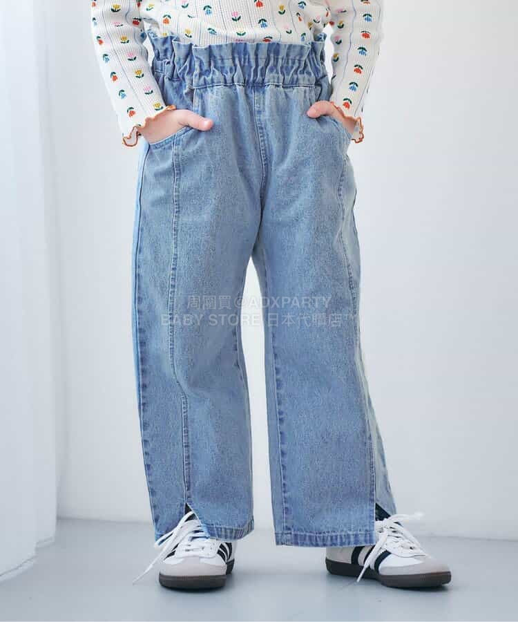 日本童裝 apres les cours 褲腳開衩長褲 80-140cm 女童款 夏季 PANTS