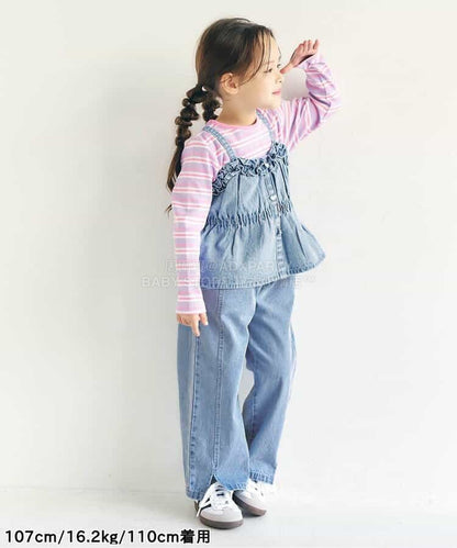 日本童裝 apres les cours 褲腳開衩長褲 80-140cm 女童款 夏季 PANTS
