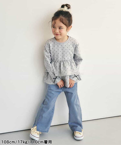 日本童裝 apres les cours 褲腳開衩長褲 80-140cm 女童款 夏季 PANTS
