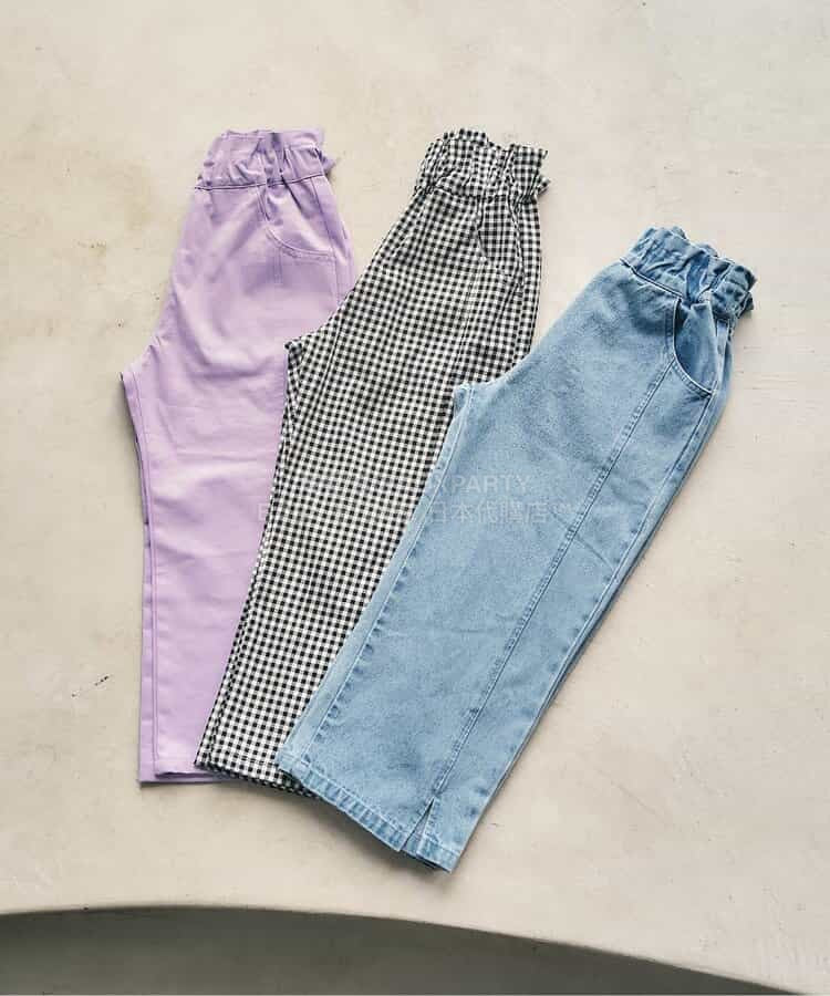 日本童裝 apres les cours 褲腳開衩長褲 80-140cm 女童款 夏季 PANTS