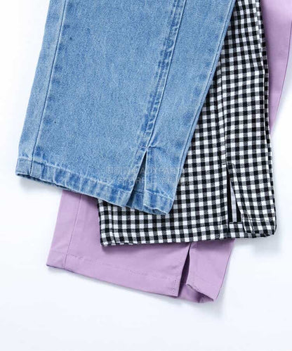 日本童裝 apres les cours 褲腳開衩長褲 80-140cm 女童款 夏季 PANTS