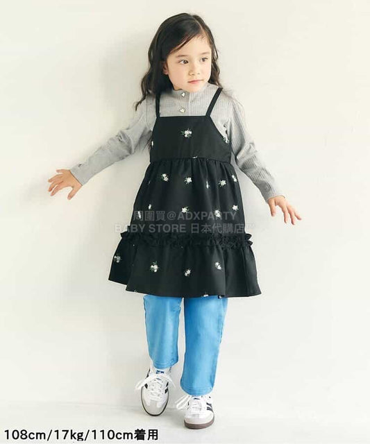日本童裝 apres les cours 刺繡吊帶連身裙 90-140cm 女童款 夏季 DRESSES
