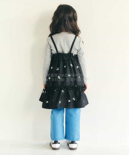 日本童裝 apres les cours 刺繡吊帶連身裙 90-140cm 女童款 夏季 DRESSES