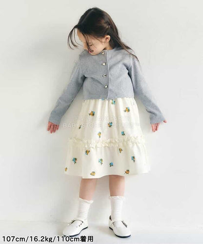 日本童裝 apres les cours 刺繡吊帶連身裙 90-140cm 女童款 夏季 DRESSES
