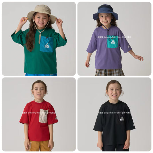 Japanese children's clothing mini#ML water-absorbing quick-drying mountain series pocket sports top 90-140cm boys'/girls' summer TOPS 