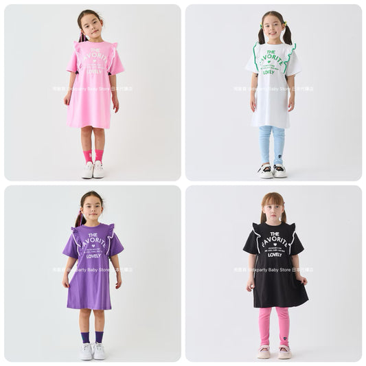 Japanese children's clothing mini#ML anti-fouling series ruffle dress 90-140cm girls summer dresses 