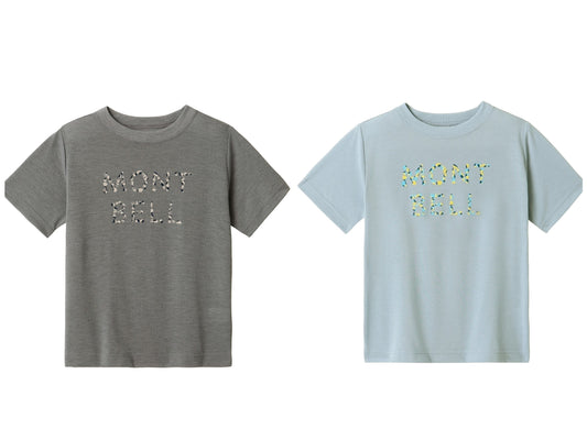 Mont-Bell Japan Children's Clothing UV Protection/Water Absorbent Quick Dry/Odor Suppressing Stone Logo Short Sleeve T-Shirt 100-120cm Boys/Girls Summer TOPS