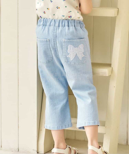 日本童裝 apres les cours 緞帶口袋七分褲 80-140cm 女童款 夏季 PANTS