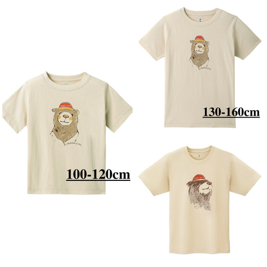 Japanese children's clothing mont-bell organic cotton / UV protection / breathable / moisture wicking bear short-sleeved T-shirt 100-160cm boys / girls summer TOPS