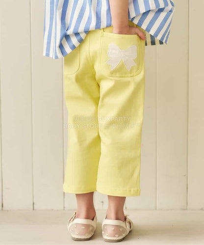 日本童裝 apres les cours 緞帶口袋七分褲 80-140cm 女童款 夏季 PANTS