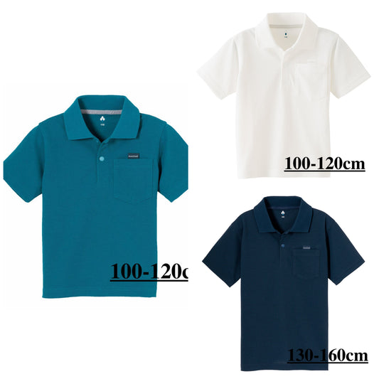 Mont-Bell UV-Proof/Quick-Dry/Odor-Suppressing Polo Shirt (100-160cm) for Boys and Girls (Summer TOPS)