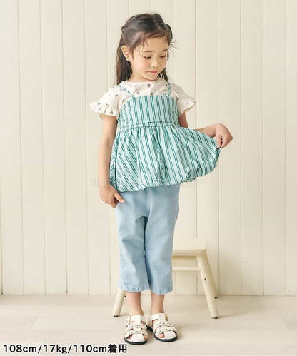 日本童裝 apres les cours 緞帶口袋七分褲 80-140cm 女童款 夏季 PANTS