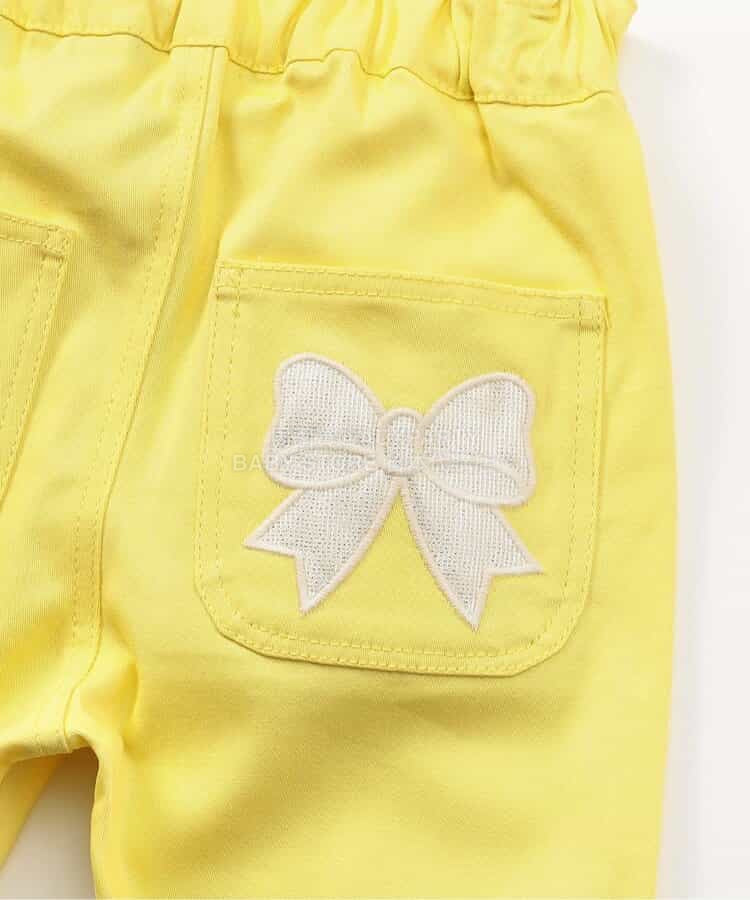 日本童裝 apres les cours 緞帶口袋七分褲 80-140cm 女童款 夏季 PANTS
