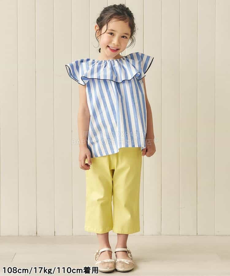 日本童裝 apres les cours 緞帶口袋七分褲 80-140cm 女童款 夏季 PANTS