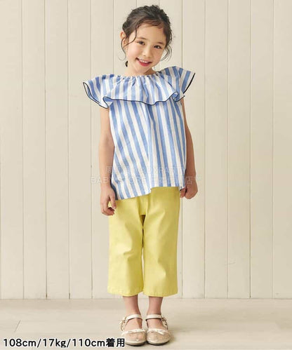 日本童裝 apres les cours 緞帶口袋七分褲 80-140cm 女童款 夏季 PANTS