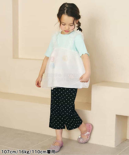 日本童裝 apres les cours 緞帶口袋七分褲 80-140cm 女童款 夏季 PANTS
