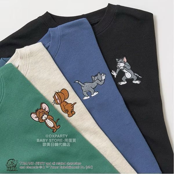 日本童裝 b・R# TOM AND JERRY 刺繡印花衛衣 100-150cm 男童款/女童款 秋季 TOPS