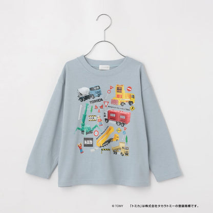 日本童裝 b・R# x Tomica 吸水速乾 防UV 印花長袖上衣 100-130cm 男童款 冬季 TOPS