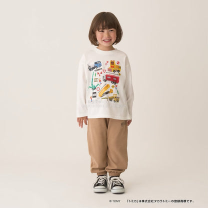 日本童裝 b・R# x Tomica 吸水速乾 防UV 印花長袖上衣 100-130cm 男童款 冬季 TOPS