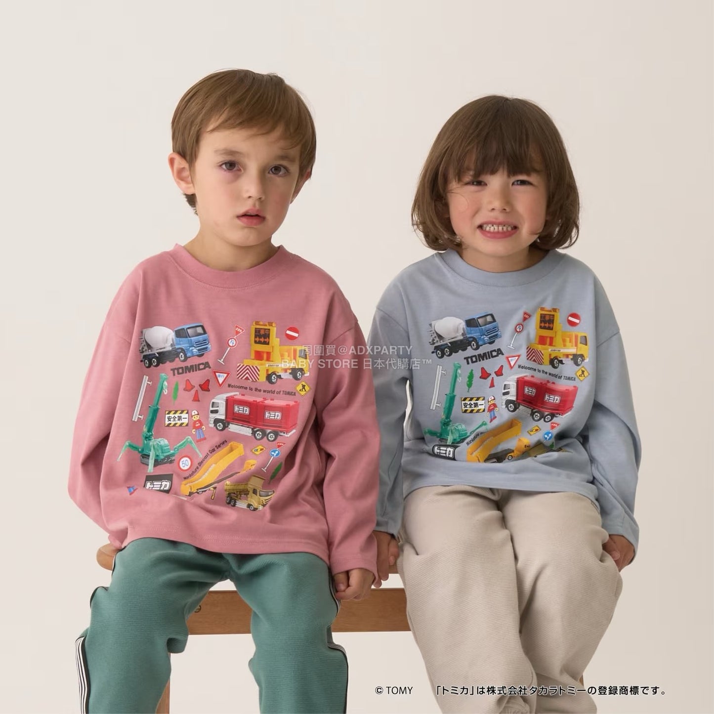 日本童裝 b・R# x Tomica 吸水速乾 防UV 印花長袖上衣 100-130cm 男童款 冬季 TOPS