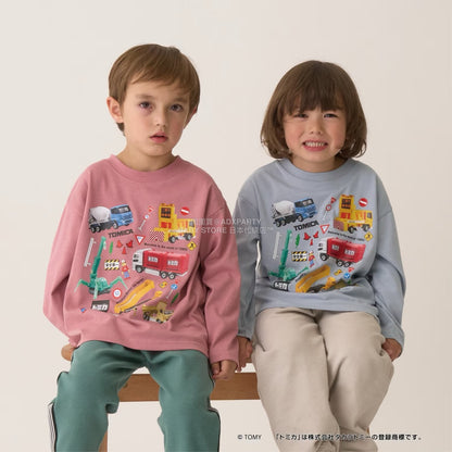 日本童裝 b・R# x Tomica 吸水速乾 防UV 印花長袖上衣 100-130cm 男童款 冬季 TOPS
