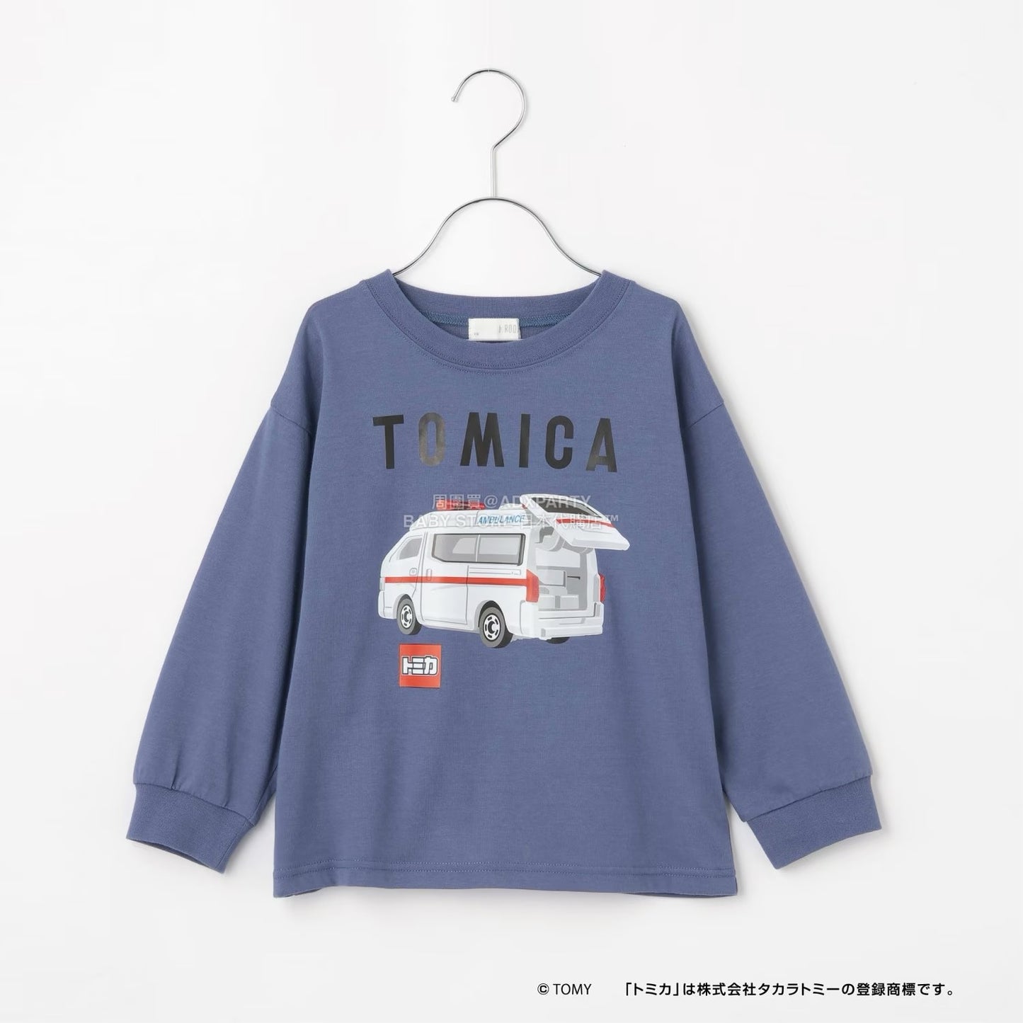 日本童裝 b・R# x Tomica 吸水速乾 防UV 印花長袖上衣 100-130cm 男童款 冬季 TOPS