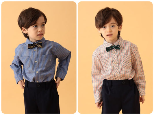 Japanese children's clothing BEAMS mini shirt 90-150cm boys' summer TOPS interview/banquet/performance 