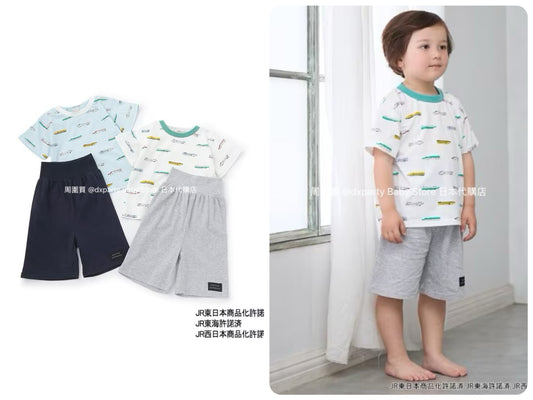 Japanese children's clothing pe#main x Shinkansen pajamas 80-130cm boys' summer railway series pajamas series 