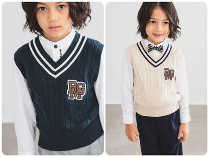 Japanese children's clothing B:MING by BEAMS knitted vest 100-130cm boys' summer TOPS interview/banquet/performance 