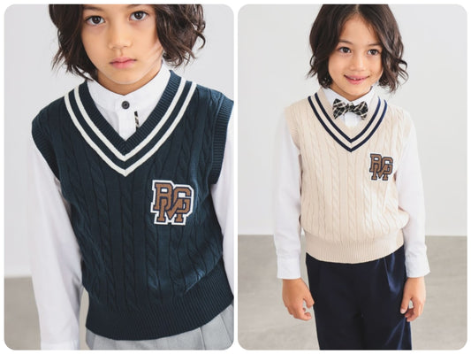 Japanese children's clothing B:MING by BEAMS knitted vest 100-130cm boys' summer TOPS interview/banquet/performance 
