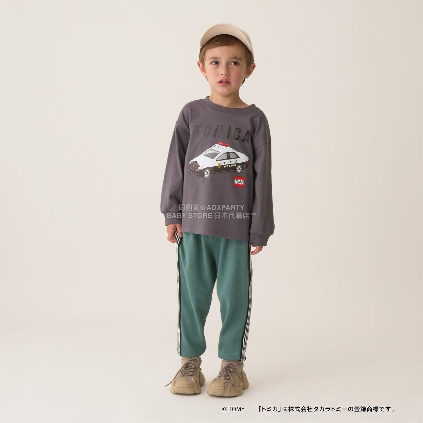 日本童裝 b・R# x Tomica 吸水速乾 防UV 印花長袖上衣 100-130cm 男童款 冬季 TOPS