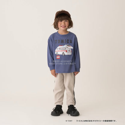 日本童裝 b・R# x Tomica 吸水速乾 防UV 印花長袖上衣 100-130cm 男童款 冬季 TOPS
