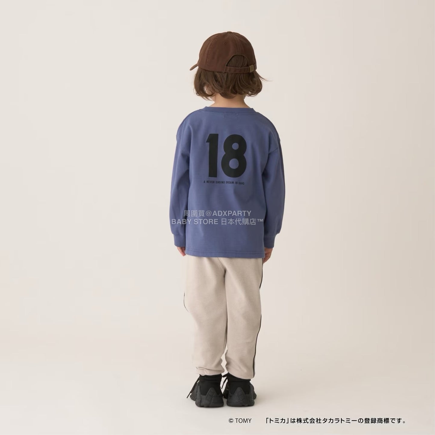 日本童裝 b・R# x Tomica 吸水速乾 防UV 印花長袖上衣 100-130cm 男童款 冬季 TOPS