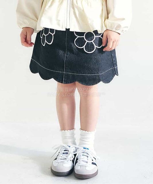 日本童裝 apres les cours 花花口袋短裙 80-140cm 女童款 夏季 SKIRTS