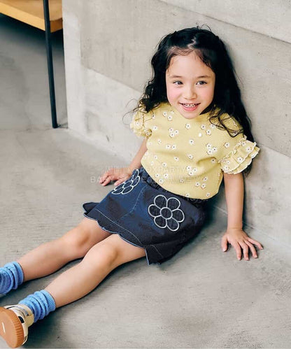 日本童裝 apres les cours 花花口袋短裙 80-140cm 女童款 夏季 SKIRTS