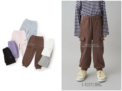 日本童裝 b・R# 吸水速乾 吸濕排汗 寬鬆工裝運動褲 100-150cm 男童款/女童款 冬季 PANTS