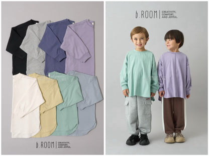 日本童裝 b・R# 簡約寬鬆oversized長袖上衣 100-150cm 男童款/女童款 冬季 TOPS