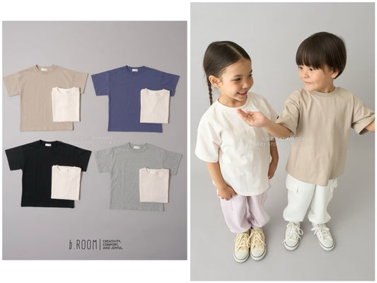 日本童裝 b・R# 2件簡約上衣套裝 100-150cm 男童款/女童款 秋季 TOPS