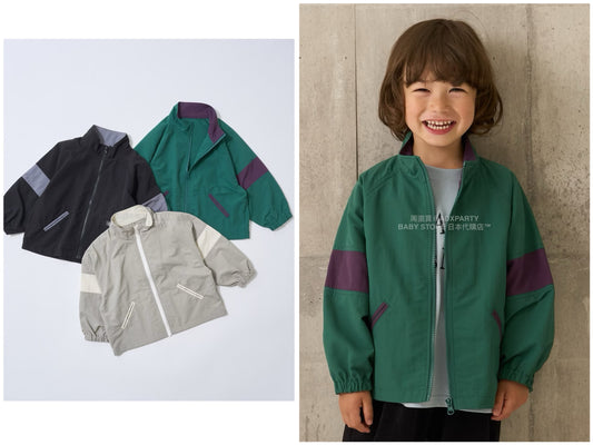 日本童裝 b・R# 拼色手袖風褸 100-150cm 男童款 秋季 OUTERWEAR