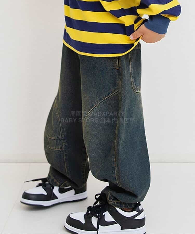 日本童裝 BREEZE 牛仔闊腳褲 90-150cm 男童款 冬季 PANTS