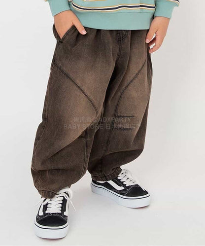 日本童裝 BREEZE 牛仔闊腳褲 90-150cm 男童款 冬季 PANTS