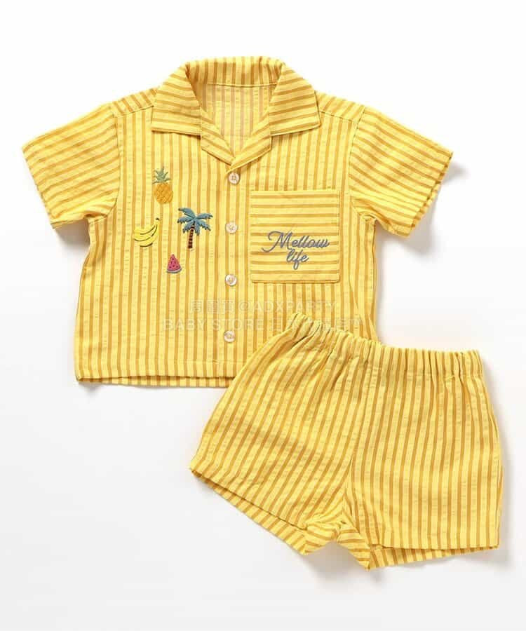 日本童裝 apres les cours 度假風襯衫短褲套裝 70-80cm 男童款 初生嬰兒 夏季 TOPS PANTS