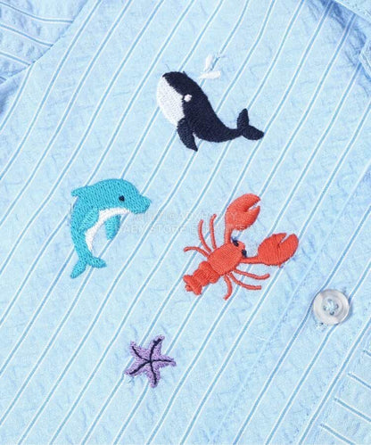 日本童裝 apres les cours 度假風襯衫短褲套裝 70-80cm 男童款 初生嬰兒 夏季 TOPS PANTS