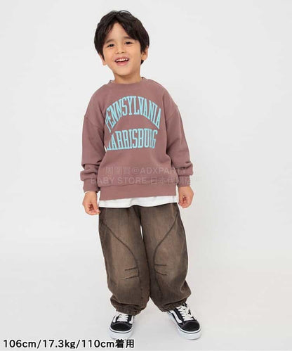 日本童裝 BREEZE 牛仔闊腳褲 90-150cm 男童款 冬季 PANTS