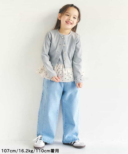 日本童裝 apres les cours 針織外套背心兩件套裝 90-140cm 女童款 夏季 TOPS