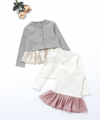 日本童裝 apres les cours 針織外套背心兩件套裝 90-140cm 女童款 夏季 TOPS