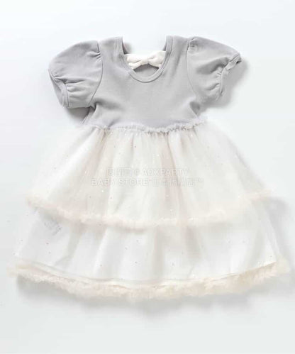 日本童裝 apres les cours 泡泡袖薄紗連身裙 80-140cm 女童款  夏季 DRESSES
