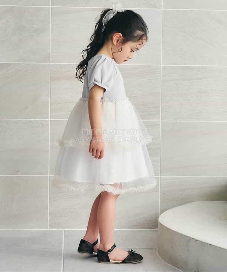 日本童裝 apres les cours 泡泡袖薄紗連身裙 80-140cm 女童款  夏季 DRESSES